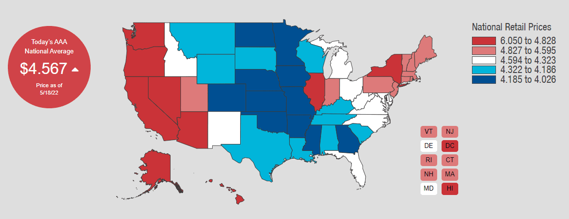 Average gas price over $4 per gallon in all 50 states for first time ...
