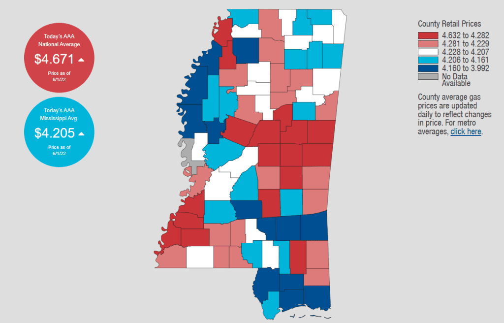 Mississippi, U.S. reach new alltime high gas prices to start Summer